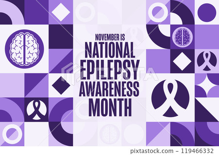 November is National Epilepsy Awareness Month. Holiday concept. Template for background, banner November is National Epilepsy Awareness Month. Holiday concept. Template for background, banner 119466332