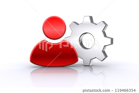 Human icon and gears 119466354