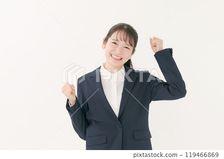 A woman in a suit to pose 119466869