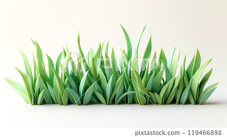 3D illustration of fresh green grass in clay model style 119466898