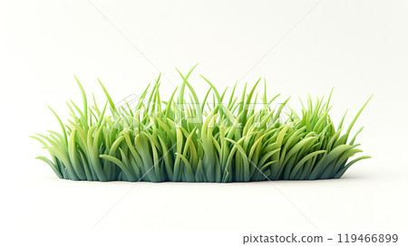 3D illustration of fresh green grass in clay model style 3D illustration of fresh green grass in clay model style 119466899