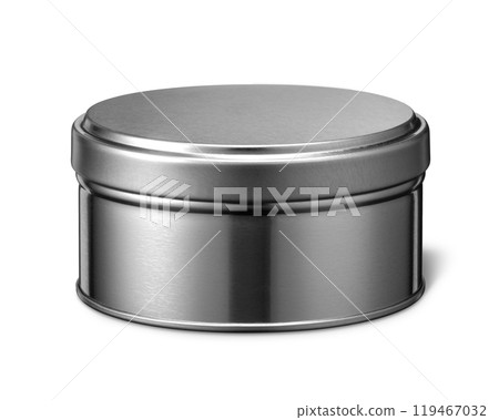 Round metal tin can with lid Round metal tin can with lid 119467032