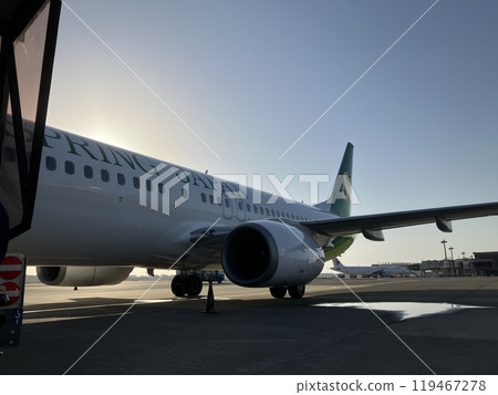 Aircraft engines and tails Spring Japan Aircraft engines and tails Spring Japan 119467278