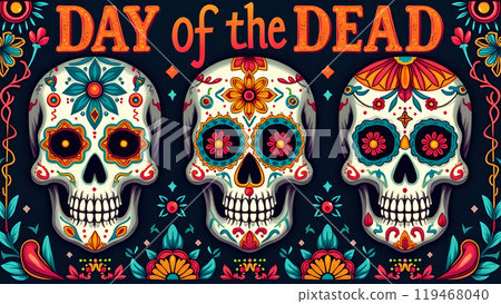 Skulls Geometric Patterns day of the dead Skulls Geometric Patterns day of the dead 119468040