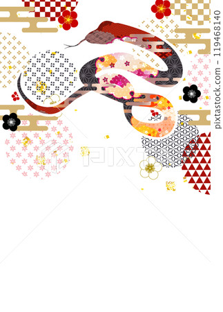 Snake New Year's card zodiac background 119468140