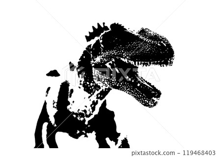 black dinosaur silhouette isolated on white background, model of giganotosaurus toy black dinosaur silhouette isolated on white background, model of giganotosaurus toy 119468403