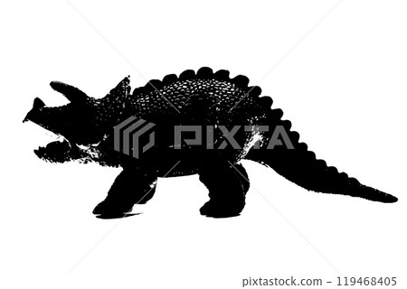 black dinosaur silhouette isolated on white background, model of dinosaurs toys 119468405