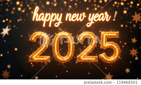 New Year Party Streamers and Confetti happy 2025 New Year Party Streamers and Confetti happy 2025 119468501