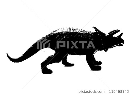 black dinosaur silhouette isolated on white background, model of dinosaurs toys 119468543