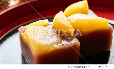 栗子蒸羊羹、栗子羊羹、秋季日式點心 栗子蒸羊羹、栗子羊羹、秋季日式點心 119469522