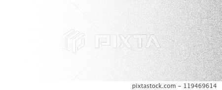 Stippled gradient texture. Faded grain dotted background. Sprayed grunge noise surface. Black dots, speckles, particles specks, dust, dots wallpaper. Subtle halftone gritty sand overlay. Vector 119469614