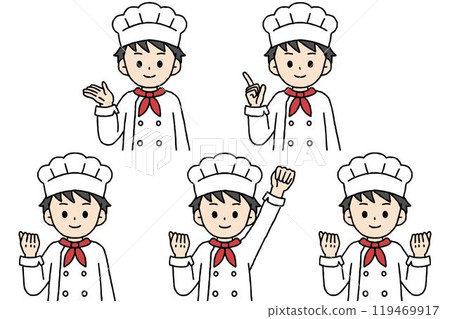 糕點師男姿勢套裝 119469917