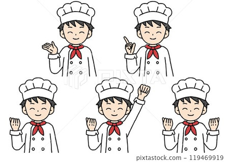 糕點師男姿勢套裝 119469919