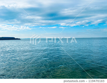 An island floating in the sea An island floating in the sea 119470183