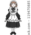 Illustration of a cute girl wearing a maid outfit 119470885