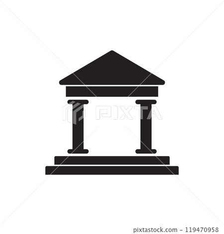 Courthouse icon logo design template isolated illustration 119470958