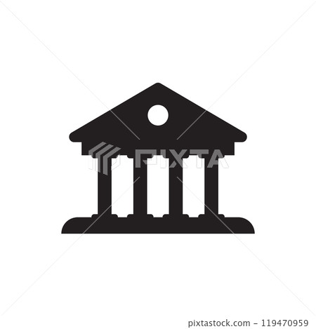Courthouse icon logo design template isolated illustration Courthouse icon logo design template isolated illustration 119470959
