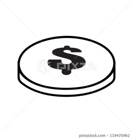 Coin icon logo design template isolated illustration 119470962