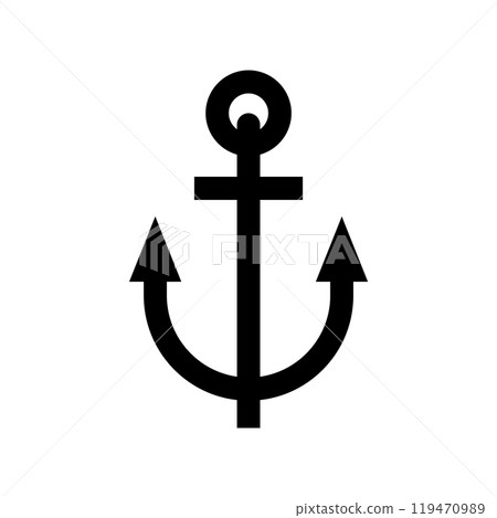 Anchor icon logo design template isolated illustration 119470989