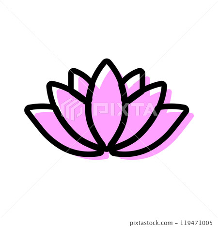 Lotus icon logo design template isolated illustration Lotus icon logo design template isolated illustration 119471005