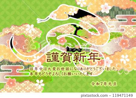 Snake New Year's card zodiac background 119471149