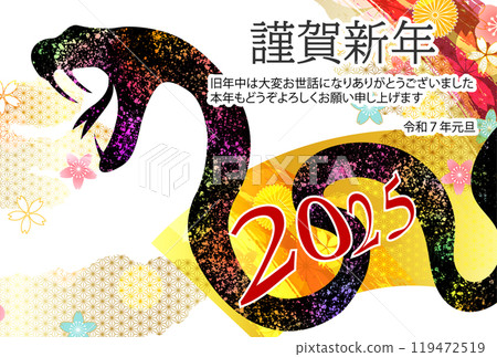 Snake New Year's card zodiac background 119472519