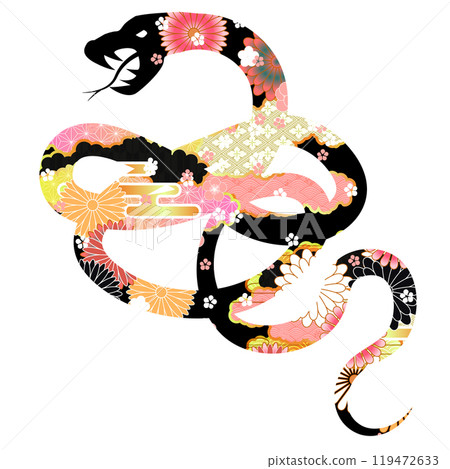 Snake New Year's card Zodiac icon 119472633
