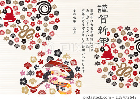 Snake New Year's card zodiac background 119472642