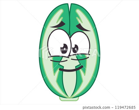 Chinese cabbage green color facial expression vegetable character veggie mascot colorful expressive icon set design Chinese cabbage green color facial expression vegetable character veggie mascot colorful expressive icon set design 119472685