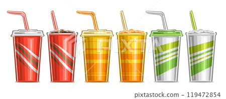 Vector Paper Cup set for Soft Drinks Vector Paper Cup set for Soft Drinks 119472854