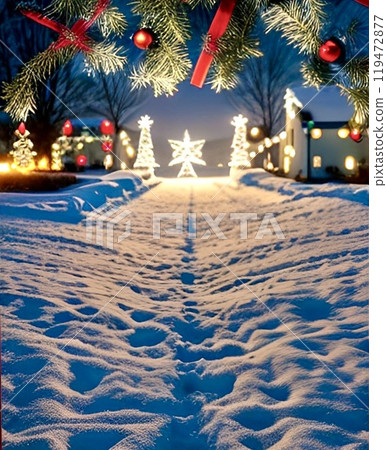 Christmas snowy illuminations 119472877