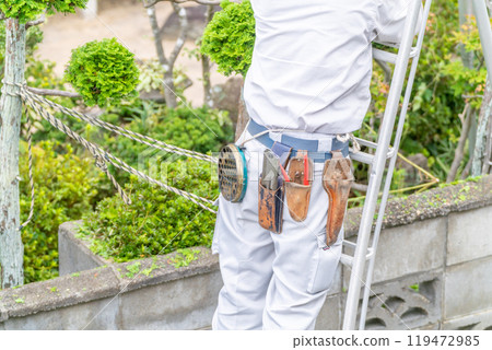 Gardener, tool bag, landscaping, tools, craftsman, gardening shears, pruning shears, small saw, mosquito coil Gardener, tool bag, landscaping, tools, craftsman, gardening shears, pruning shears, small saw, mosquito coil 119472985