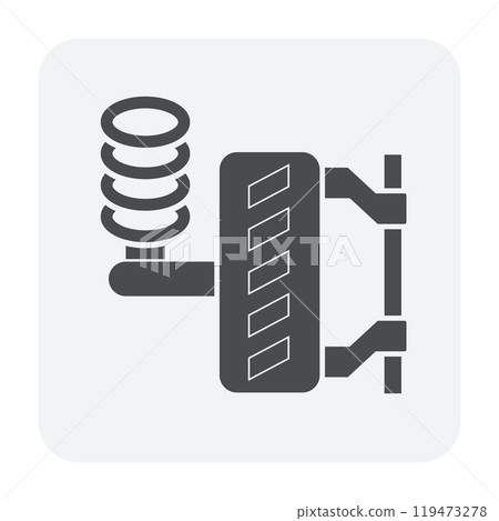 Wheel alignment check vector icon, concept of service, repair, maintenance. Wheel alignment check vector icon, concept of service, repair, maintenance. 119473278