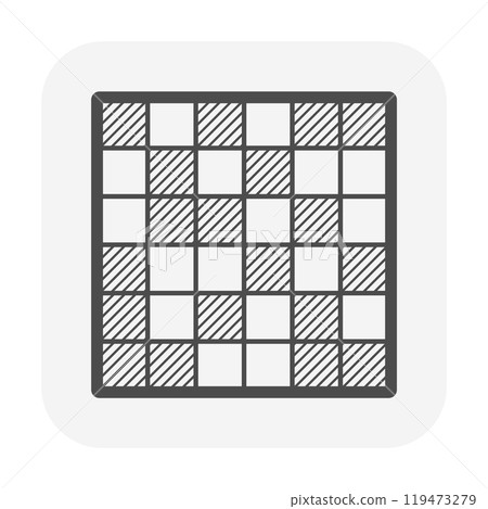 Mosaic tile or ceramic tile vector icon, material for wall interior. Mosaic tile or ceramic tile vector icon, material for wall interior. 119473279
