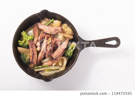 Grilled squid with butter and soy sauce Grilled squid with butter and soy sauce 119473593