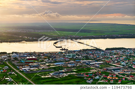 Historic Demerara River Bridge and New Bridge Under Construction in Georgetown - Guyana, South America Historic Demerara River Bridge and New Bridge Under Construction in Georgetown - Guyana, South America 119473798