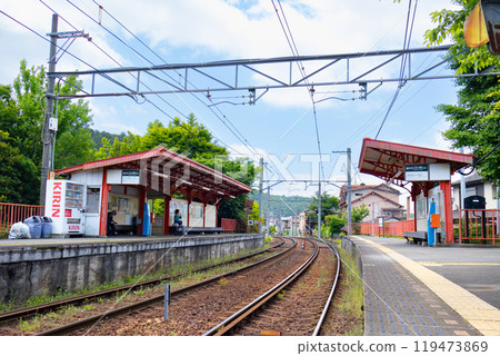 Eizan Electric Railway Main Line Miyake Hachiman Station Platform Eizan Electric Railway Main Line Miyake Hachiman Station Platform 119473869