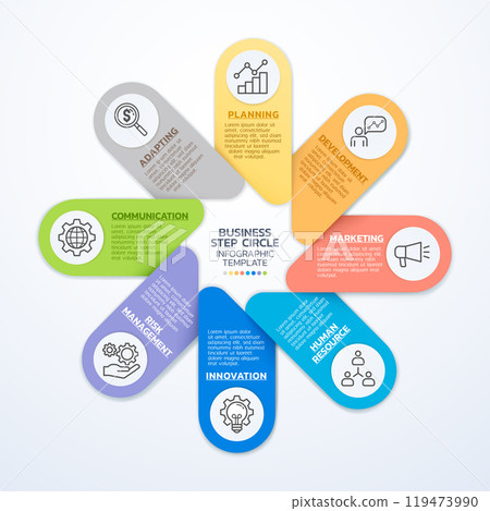 Circle infographic diagram template illustration 119473990