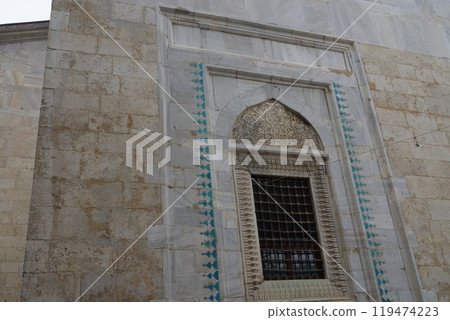 Exterior wall of Yesil Mosque, Bursa, Turkey Exterior wall of Yesil Mosque, Bursa, Turkey 119474223