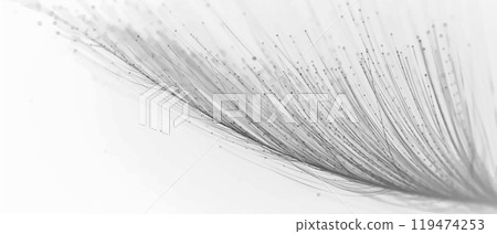 Abstract grey paticles magic wave dynamic steam flowing movement on white background vector 119474253
