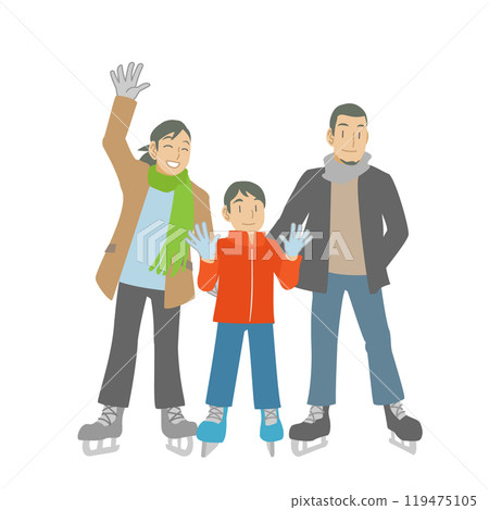 Family enjoying ice skating Family enjoying ice skating 119475105