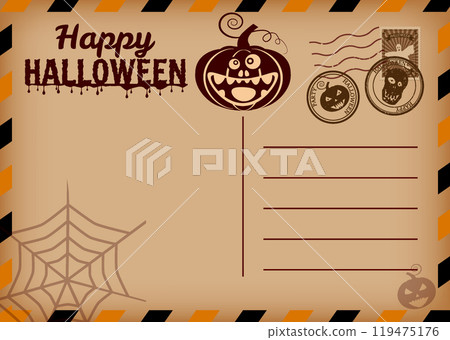 Happy Halloween holiday postal card vintage Happy Halloween holiday postal card vintage 119475176