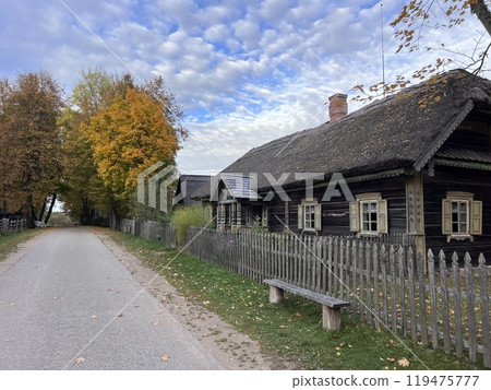 Farmhouse at the Ethnographic Open-Air Museum of Lithuania in Kaunas. 119475777