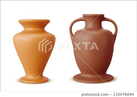 Ancient clay vessels set Ancient clay vessels set 119476094