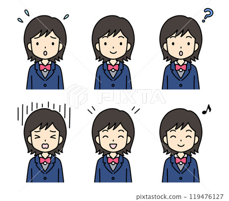 Simple and cute student illustration (blazer, upper body, girl) 119476127