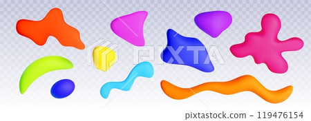 Plasticine clay shape vector. Craft art texture Plasticine clay shape vector. Craft art texture 119476154