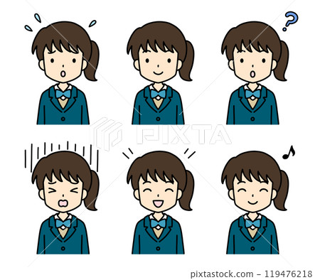 Simple and cute student illustration (blazer, upper body, girl) 119476218