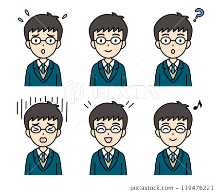 Simple and cute student illustration (blazer, upper body, boy) Simple and cute student illustration (blazer, upper body, boy) 119476221