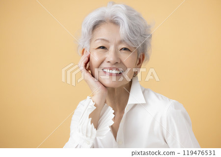 Senior woman portrait of a gray-haired woman 119476531