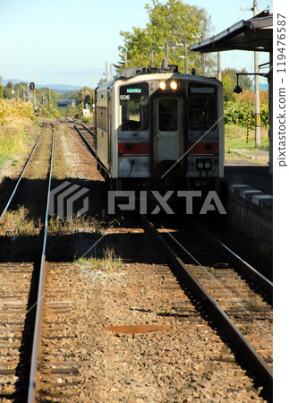 Scenery from the train window at Bifuka Station on the Soya Main Line 119476587